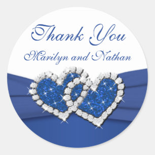 Sticker Coeur Royal Bleu et Blanc