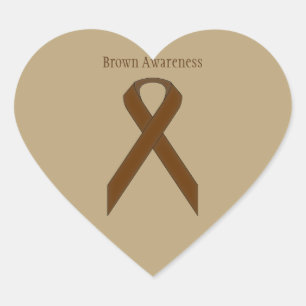 Sticker Cœur Ruban Brown standard par Kenneth Yoncich