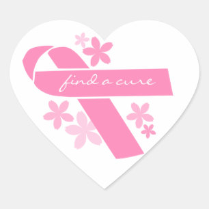 Sticker Cœur Ruban rose