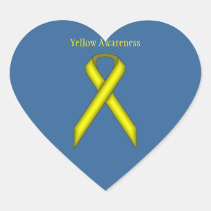Sticker Cœur Ruban standard jaune par Kenneth Yoncich