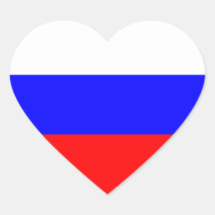 Sticker Cœur Russie - Drapeau russe
