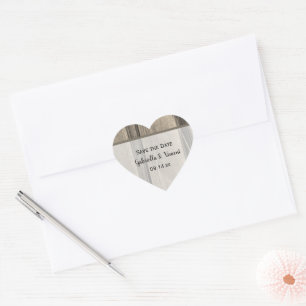 Sticker Cœur Rustic Country Grange mariage en bois Enregistrer 