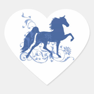 Sticker Cœur Saddlebed Five Gait Floral Blue