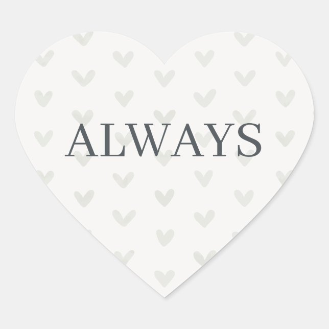 Sticker Cœur Sage Green Heart Pattern Minimal Serif Always (Devant)