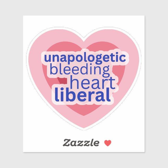 Sticker Coeur saignant sans excuses Parti libéral démocrat (Feuille)