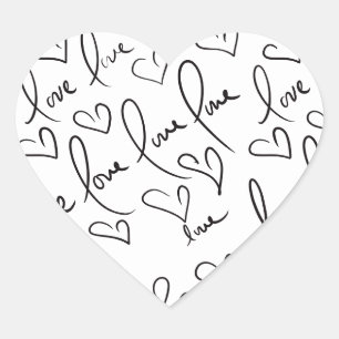 Sticker Cœur Saint-Valentin Écriture Manuscrite Lettre D'amour 