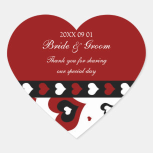 Sticker Cœur Saint-Valentin Mariage Favor Tags Red Hearts