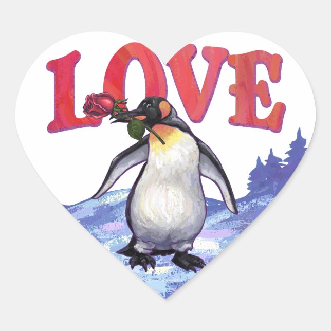 Sticker Cœur Saint-Valentin Penguin (Devant)