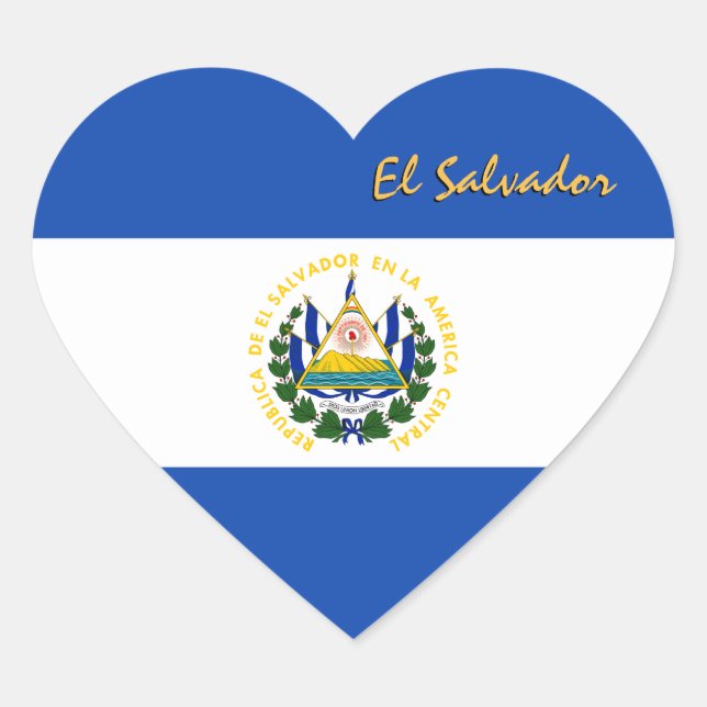 Sticker Coeur Salvador, Drapeau Patriotique Salvad (Devant)