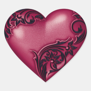 Sticker Cœur Sangria de coeur avec noir