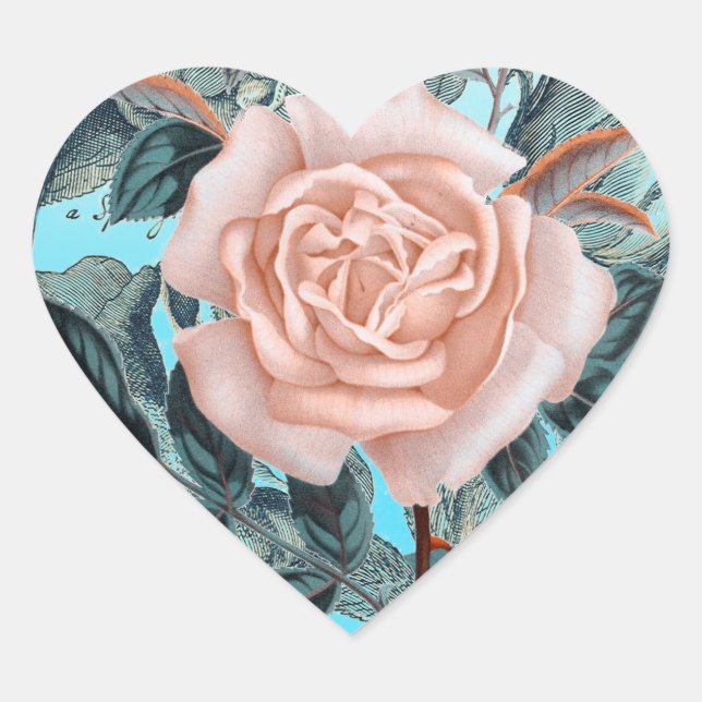 Sticker Cœur Saumon rose sombre rose (Devant)