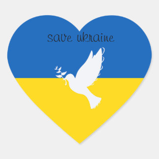 Sticker Cœur sauvez l'autocollant Ukraine