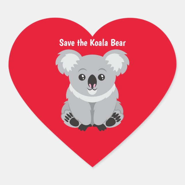 Sticker Cœur Sauvez l'ours de Koala (Devant)