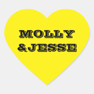 Sticker Cœur Sceau de coeur jaune néon