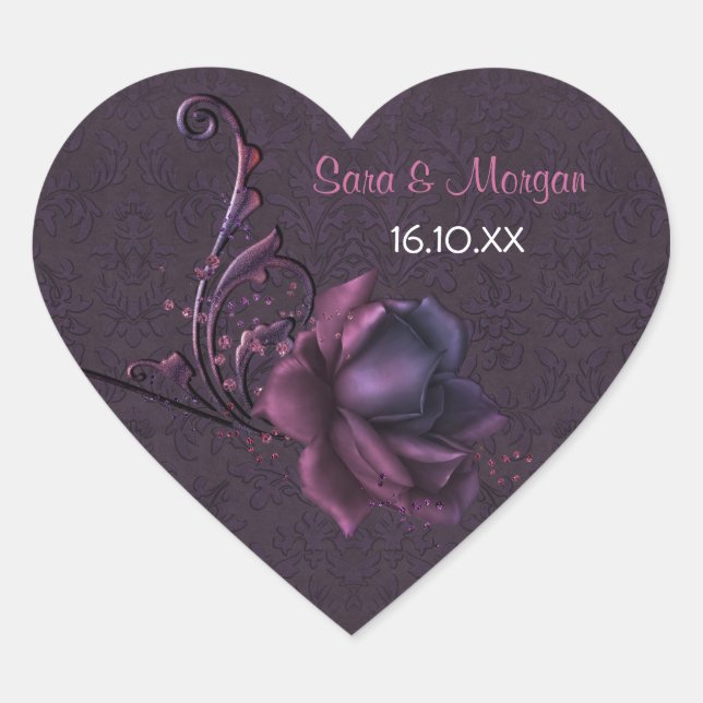 Sticker Cœur Sceau Rose Dark Romance (Devant)