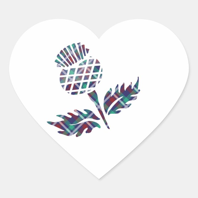 Sticker Cœur Scotland Cadeaux Scottish Thistle Tartan Plaid Cad (Devant)