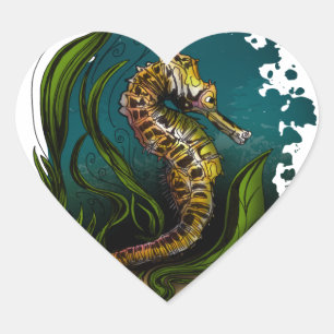Sticker Cœur Seahorse