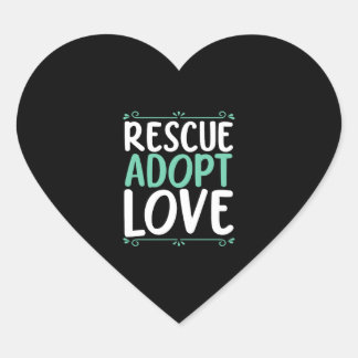 Sticker Cœur Secourir Adopter l'amour Droits des animaux Sauvet