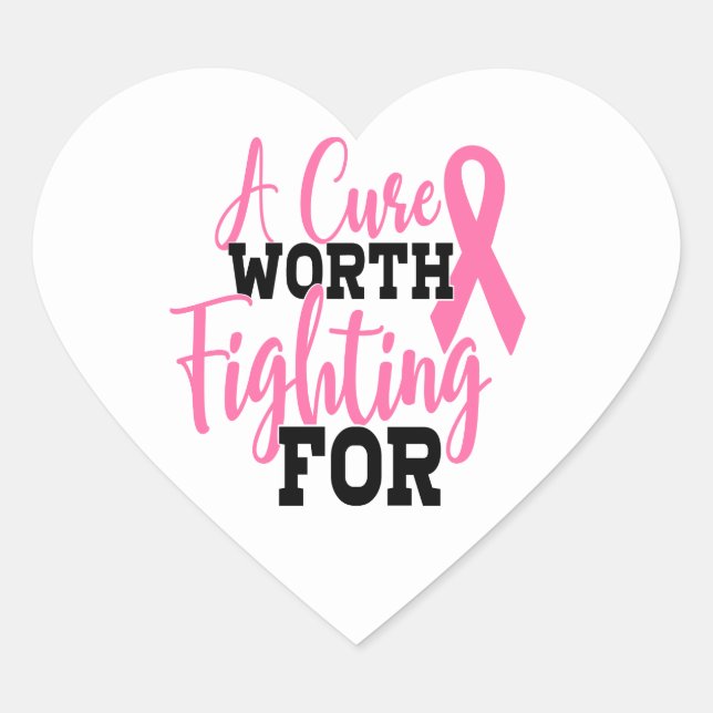 Sticker Cœur Sensibilisation au ruban rose Cancer du sein (Devant)