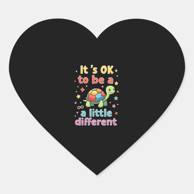Sticker Cœur Sensibilisation sur l'autisme C'est bon d'être un  (Devant)