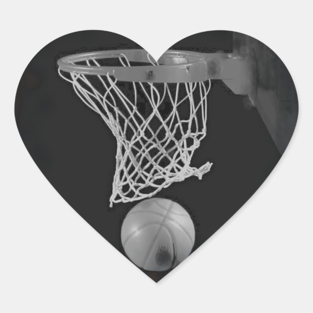 Sticker Cœur Sepia Basketball (Devant)