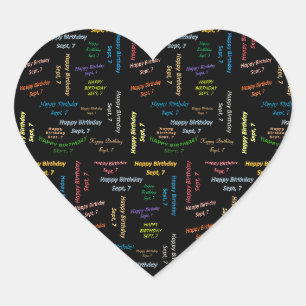 Sticker Cœur Septembre, 7 Anniversaire