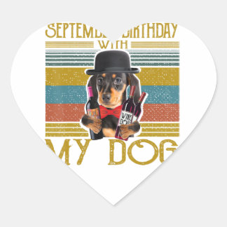 Sticker Cœur Septembre Anniversaire Avec Mon Chien Dachshund 20