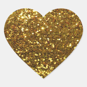 Sticker Cœur Séquines d'or Sceaux en forme de coeur Glitz