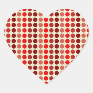 Sticker Cœur Shades of Red Pois par Shirley Taylor