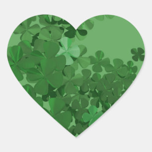 Sticker Cœur Shamrock de la Saint-Patrick