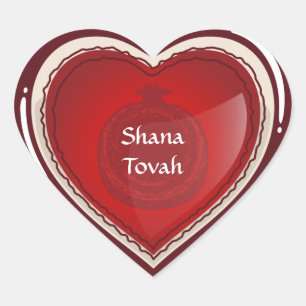 Sticker Cœur Shanah Tovah Rosh Hashanah Nouvel An juif