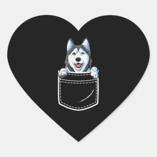 Sticker Cœur Sibérien Husky Dans Votre Amoureux des chiens De P
