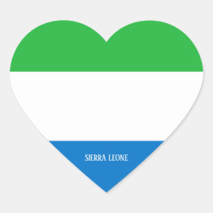 Sticker Cœur Sierra Leone Drapeau splendide patriotique