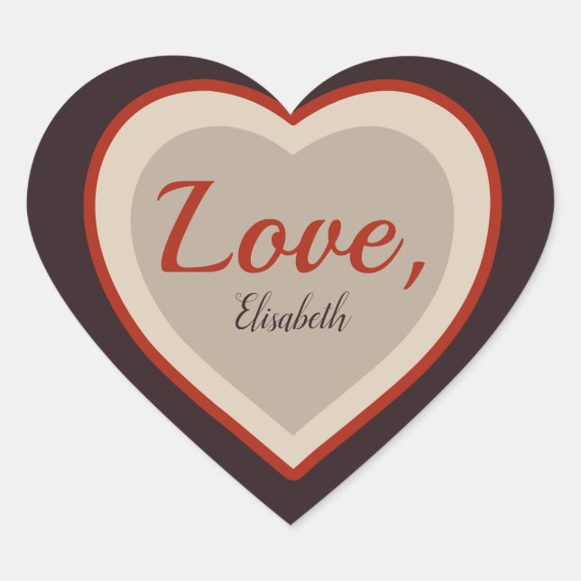 Sticker Cœur Signature d'amour Valentine Elegant rétro CC0982 (Devant)