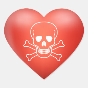 Sticker Cœur Signe crâne
