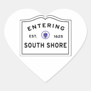 Sticker Cœur SIGNE D'ENTRÉE SUR LA Rive Sud DU Massachusetts DE