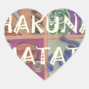Sticker Cœur Signe Hakuna Matata - Impression