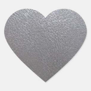 Sticker Cœur SILVER Grey Sparkle : Leather Look Finish