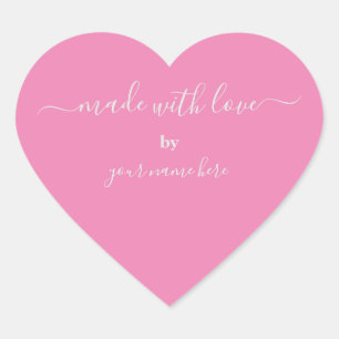 Sticker Cœur Simple Cute Rose tendance fait main