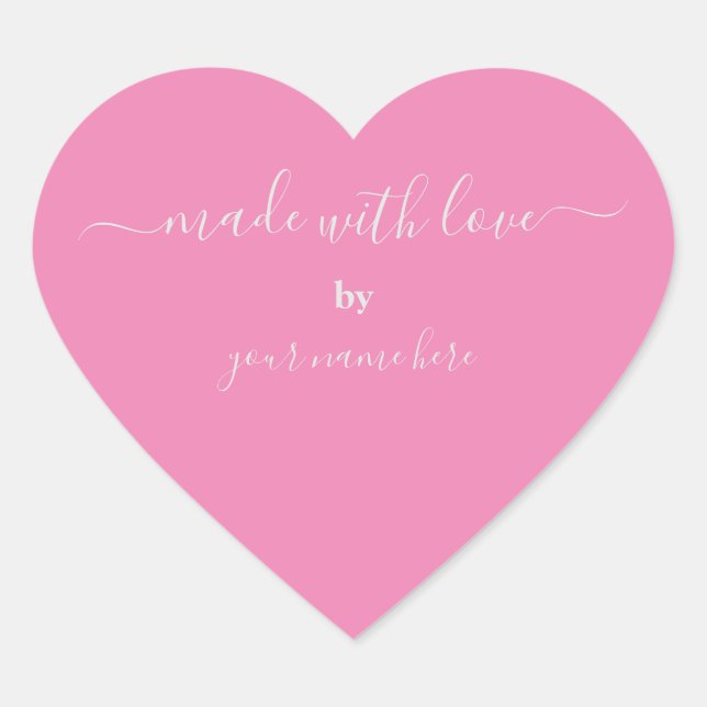 Sticker Cœur Simple Cute Rose tendance fait main (Devant)