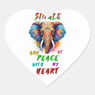 Sticker Cœur Simple Et En Paix Avec Mon Coeur