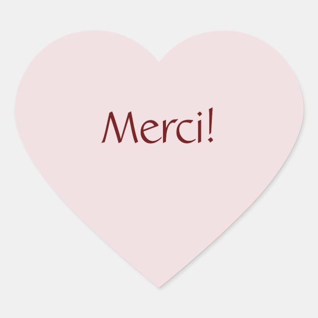 Sticker Cœur Simple "Merci !" Conception du texte (Devant)