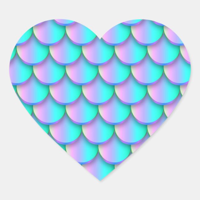 Sticker Cœur Sirène (Devant)