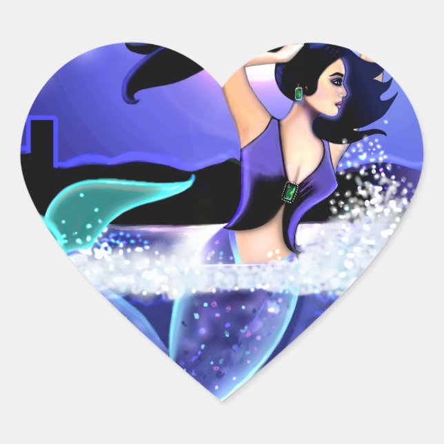 Sticker Coeur Sirène (Devant)