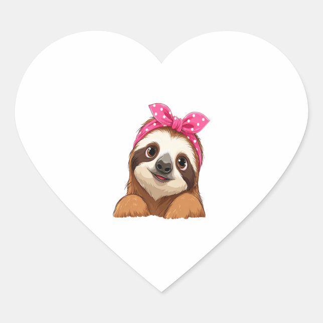 Sticker Cœur Sloth Design (Devant)