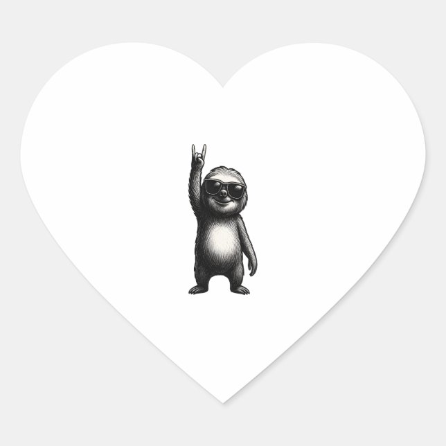 Sticker Cœur Sloth Rocking Dance (Devant)