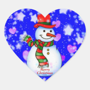 Sticker Coeur Snowman