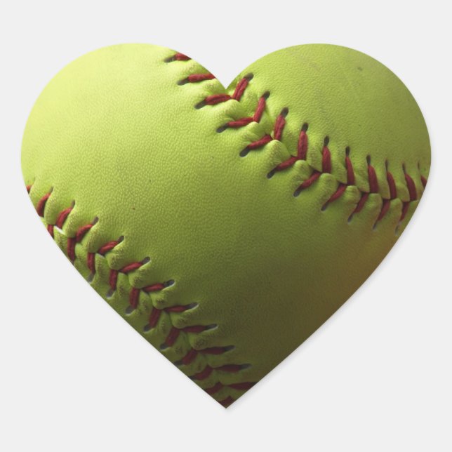 Sticker Cœur Softball jaune (Devant)