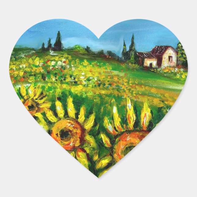 Sticker Cœur SOLEIL ET CAMPAGNE EN TOSCANE, coeur (Devant)