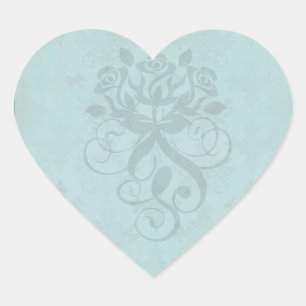 Sticker Cœur sombre bleu turquoise vert foncé